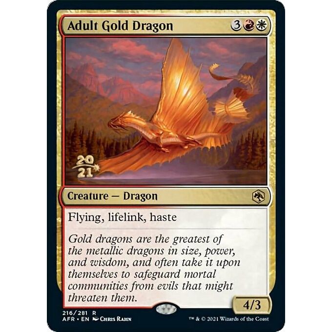 Image for Adult Gold Dragon (216) (PRE) - Magic: The Gathering