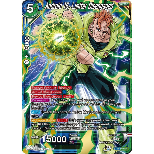 Image for Android 16, Limiter Disengaged (BT14-149) (DBS-B14) - Dragon Ball Super: Masters