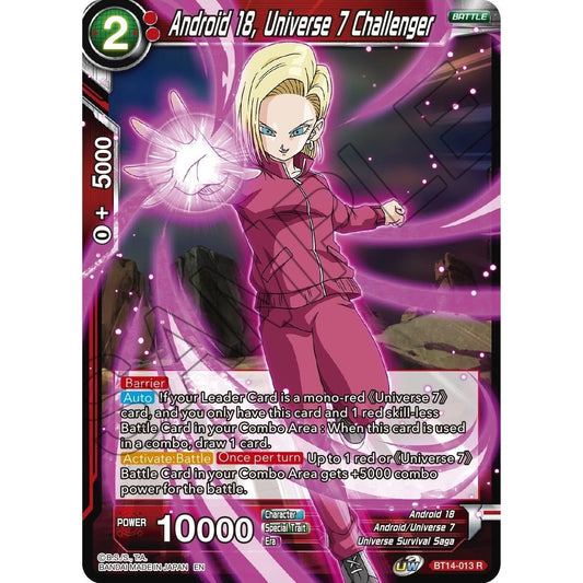 Image for Android 18, Universe 7 Challenger (BT14-013) (DBS-B14) - Dragon Ball Super: Masters