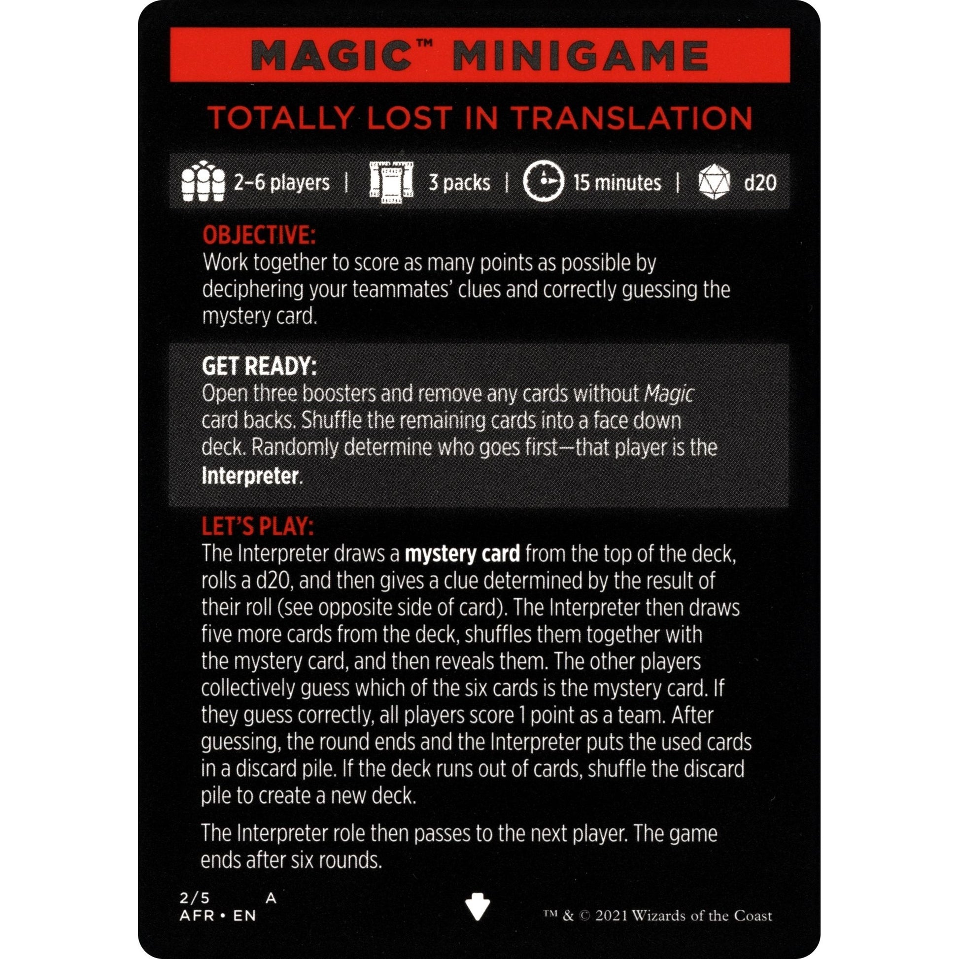 Image for Magic Minigame: Totally Lost in Translation (2) (AFR) - Magic: The Gathering