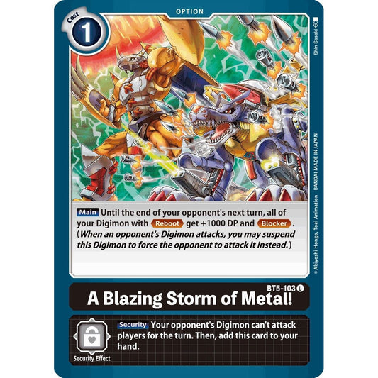 Image for A Blazing Storm of Metal! (BT5-103 U) (BT05) - Digimon Card Game