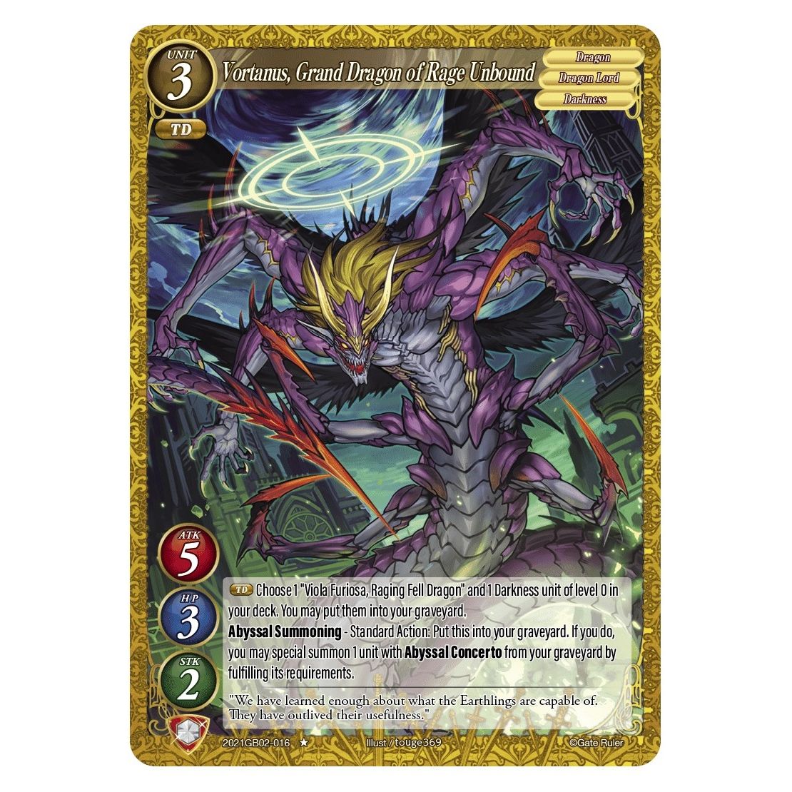 Image for Vortanus, Grand Dragon of Rage Unbound (2021GB02-016) (GB02) - Gate Ruler