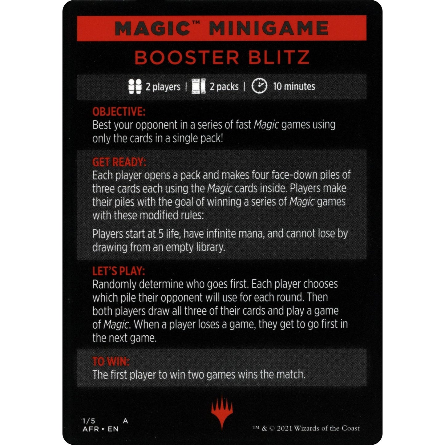 Image for Magic Minigame: Booster Blitz (1) (AFR) - Magic: The Gathering