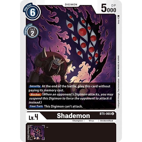 Image for Shademon (BT5-065 U) (BT05) - Digimon Card Game