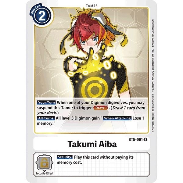 Image for Takumi Aiba (BT5-091 R) (BT05) - Digimon Card Game