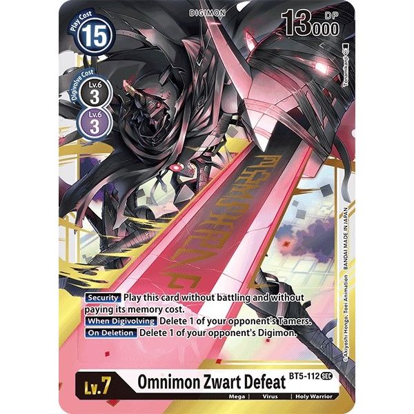 Image for Omnimon Zwart Defeat (BT5-112 SEC) (BT05) - Digimon Card Game