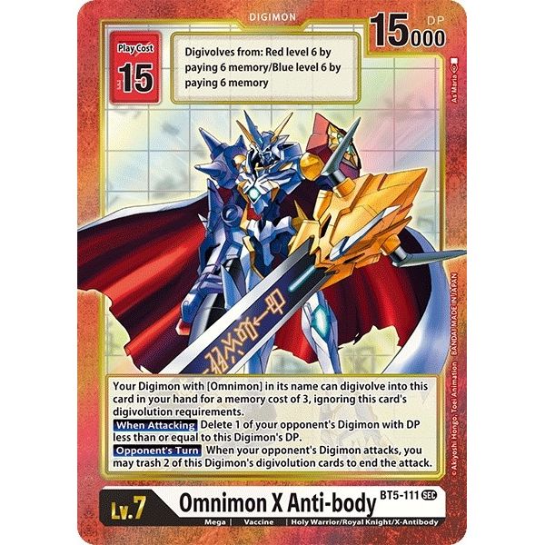 Image for Omnimon X Anti-body (Alternate Art) (BT5-111 SEC) (BT05) - Digimon Card Game