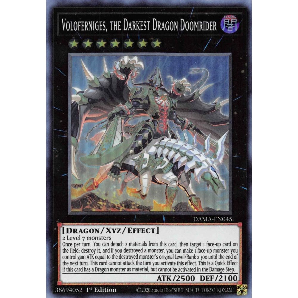 Image for Voloferniges, the Darkest Dragon Doomrider (DAMA-EN045) (DAMA) - YuGiOh
