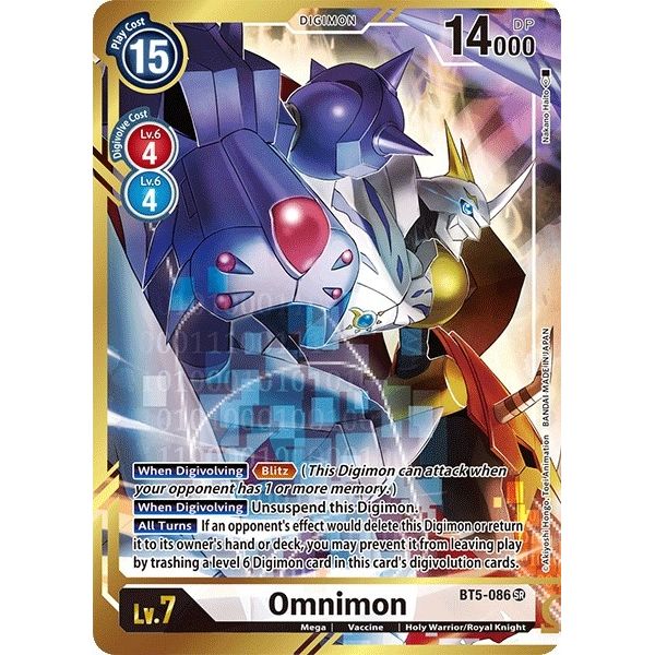 Image for Omnimon (Alternate Art - Nakano Haito) (BT5-086 SR) (BT05) - Digimon Card Game
