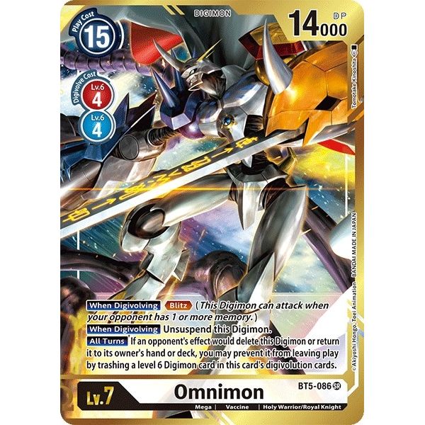 Image for Omnimon (Alternate Art - Tomotake Kinoshita) (BT5-086 SR) (BT05) - Digimon Card Game
