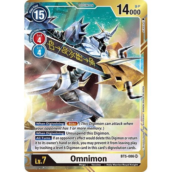 Image for Omnimon (Alternate Art - As'Maria) (BT5-086 SR) (BT05) - Digimon Card Game