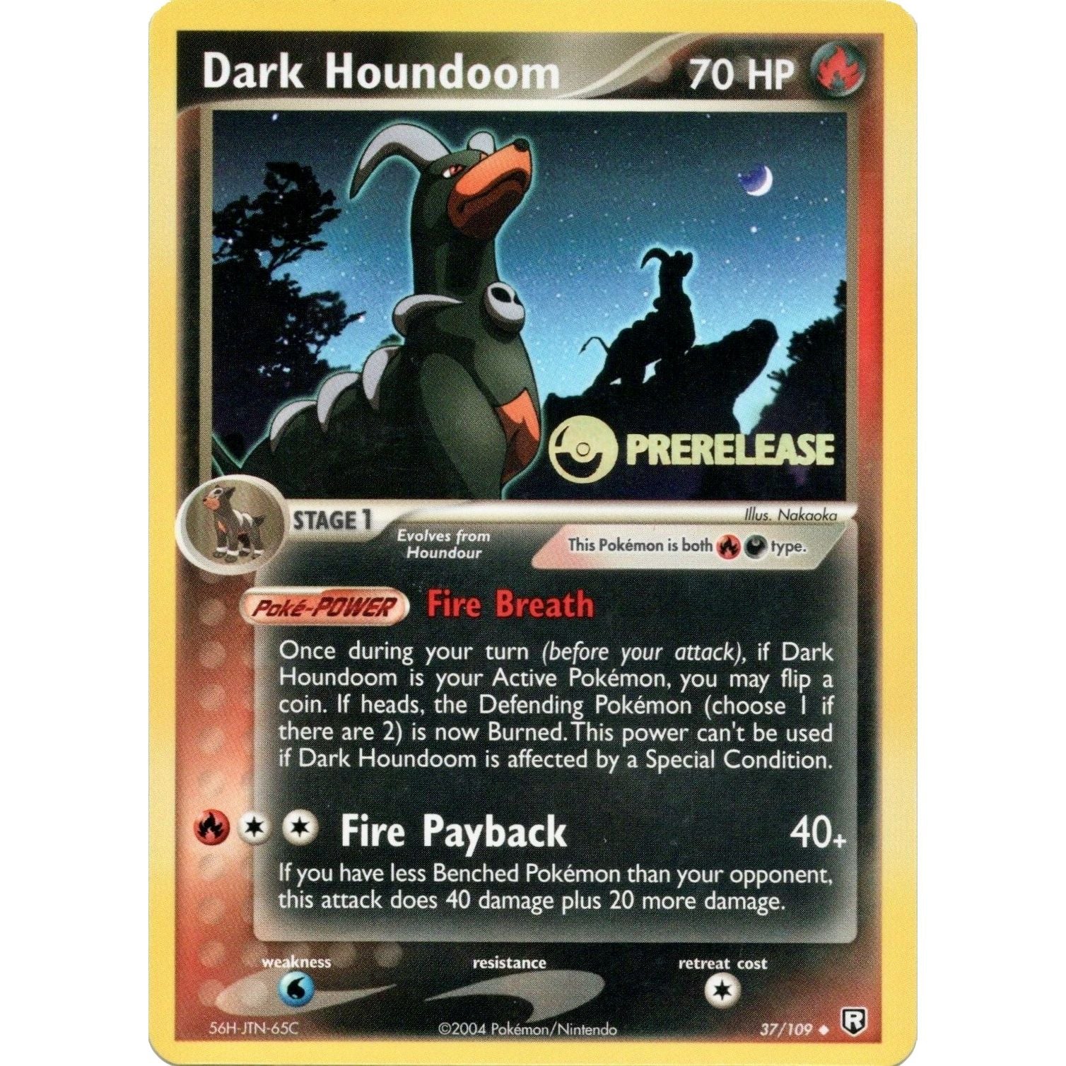 houndoom pokemon card stage 1 Dark Houndoom - 37/109 (Prerelease) (37/109) (PR) | Pokemon TCG