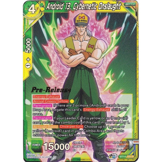 Image for Android 13, Cybernetic Onslaught (BT14-151) (DBS-B14PRE) - Dragon Ball Super: Masters