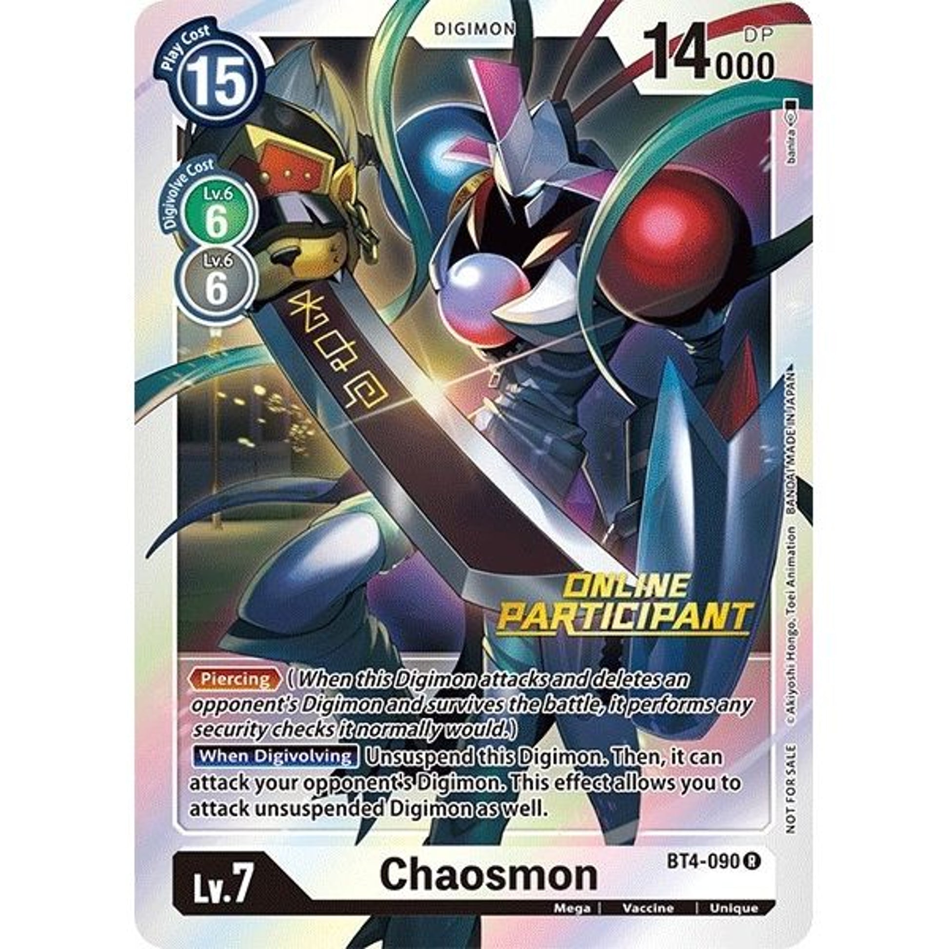 Image for Chaosmon - BT4-090 (2021 Championship Online Regional) [Online Participant] (BT4-090 R) (BT04) - Digimon Card Game