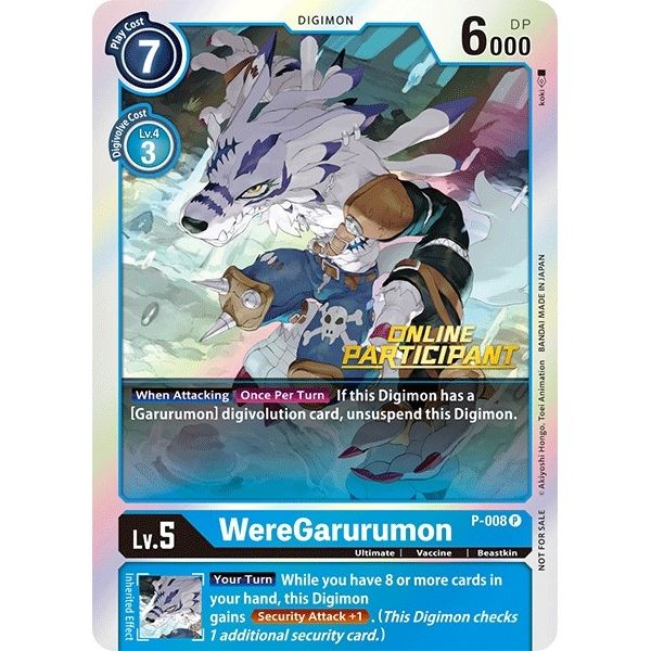 Image for WereGarurumon - P-008 (2021 Championship Online Regional) [Online Participant] (P-008 P) (D-PR) - Digimon Card Game