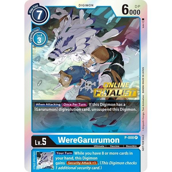 Image for WereGarurumon - P-008 (2021 Championship Online Regional) [Online Finalist] (P-008 P) (D-PR) - Digimon Card Game