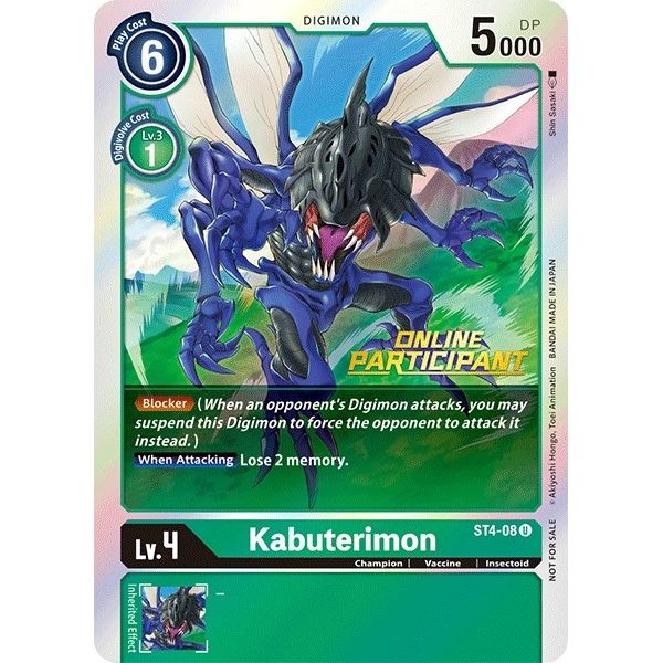 Image for Kabuterimon - ST4-08 (2021 Championship Online Regional) [Online Participant] (ST4-08 U) (ST-4) - Digimon Card Game