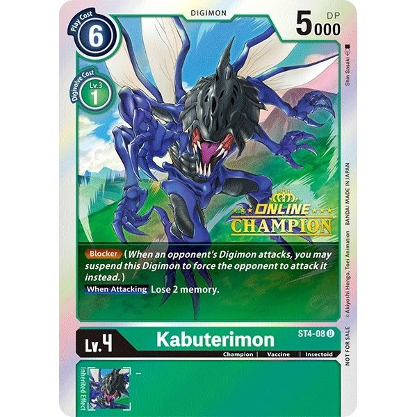 Image for Kabuterimon - ST4-08 (2021 Championship Online Regional) [Online Champion] (ST4-08 U) (ST-4) - Digimon Card Game