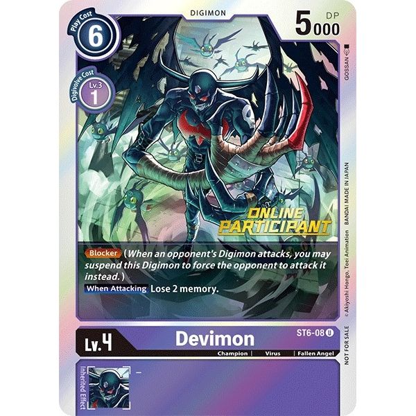 Image for Devimon - ST6-08 (2021 Championship Online Regional) [Online Participant] (ST6-08 U) (ST-6) - Digimon Card Game
