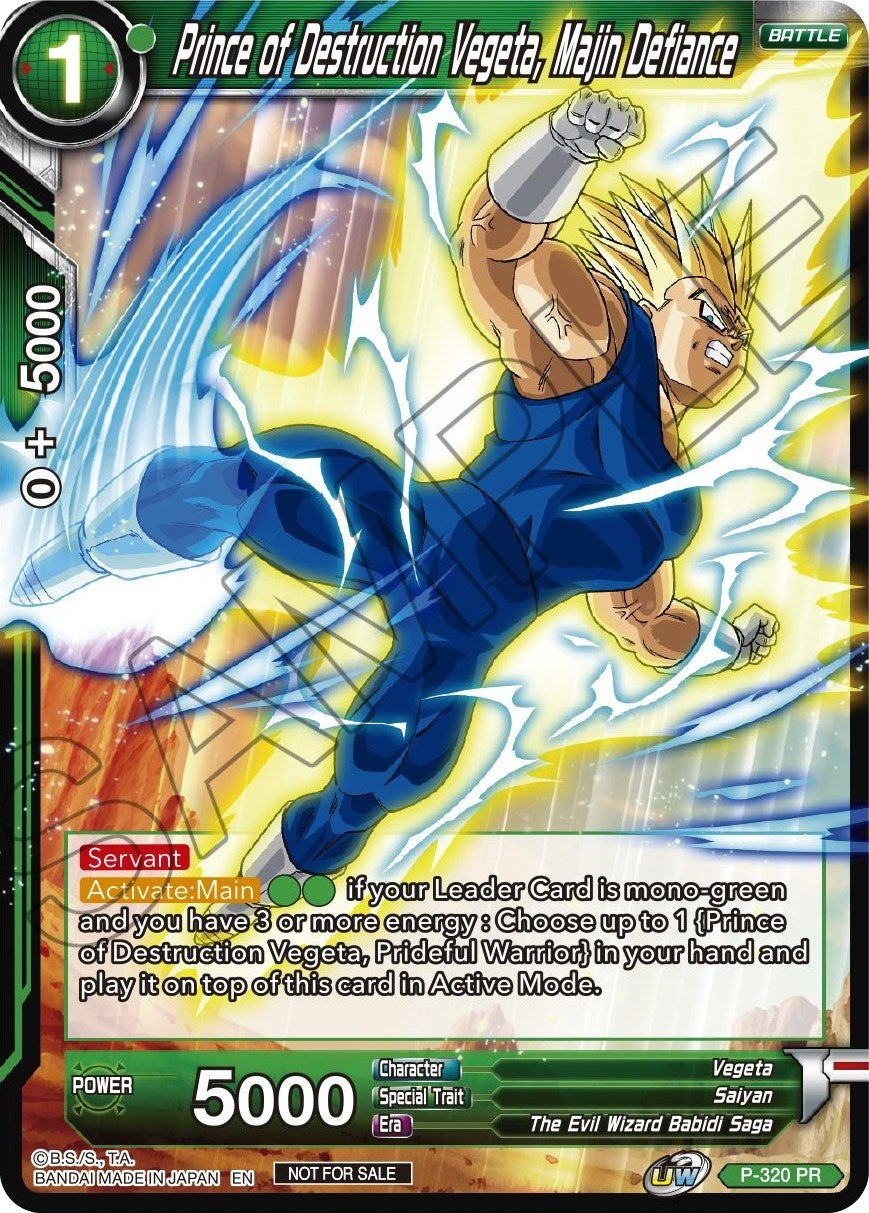 Image for Prince of Destruction Vegeta, Majin Defiance (P-320) (TPR) - Dragon Ball Super: Masters