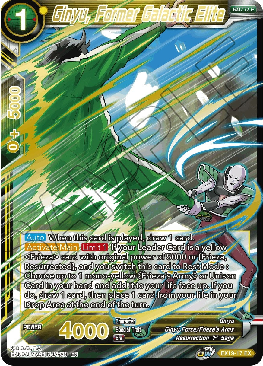 Image for Ginyu, Former Galactic Elite (EX19-17) (DBS-BE19) - Dragon Ball Super: Masters