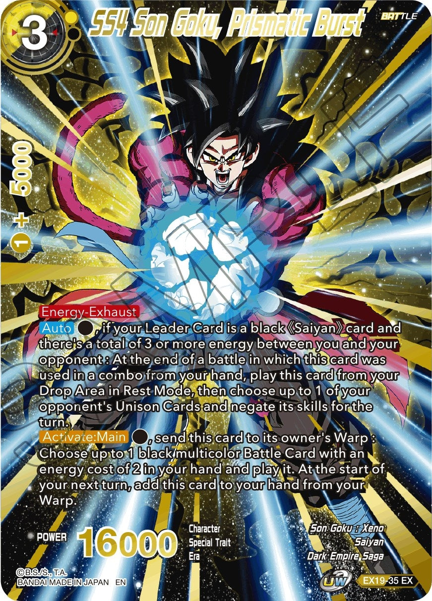 Image for SS4 Son Goku, Prismatic Burst (EX19-35) (DBS-BE19) - Dragon Ball Super: Masters