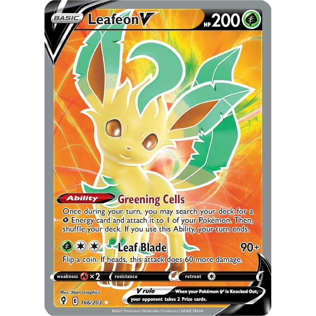Image for Leafeon V (Full Art) (166/203) (SWSH07) - Pokemon
