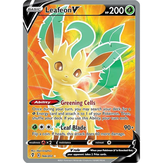 Image for Leafeon V (Full Art) (166/203) (SWSH07) - Pokemon