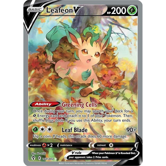 Image for Leafeon V (Alternate Full Art) (167/203) (SWSH07) - Pokemon