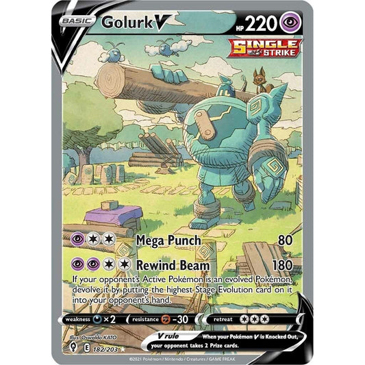 Image for Golurk V (Alternate Full Art) (182/203) (SWSH07) - Pokemon