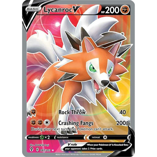 Image for Lycanroc V (Full Art) (187/203) (SWSH07) - Pokemon