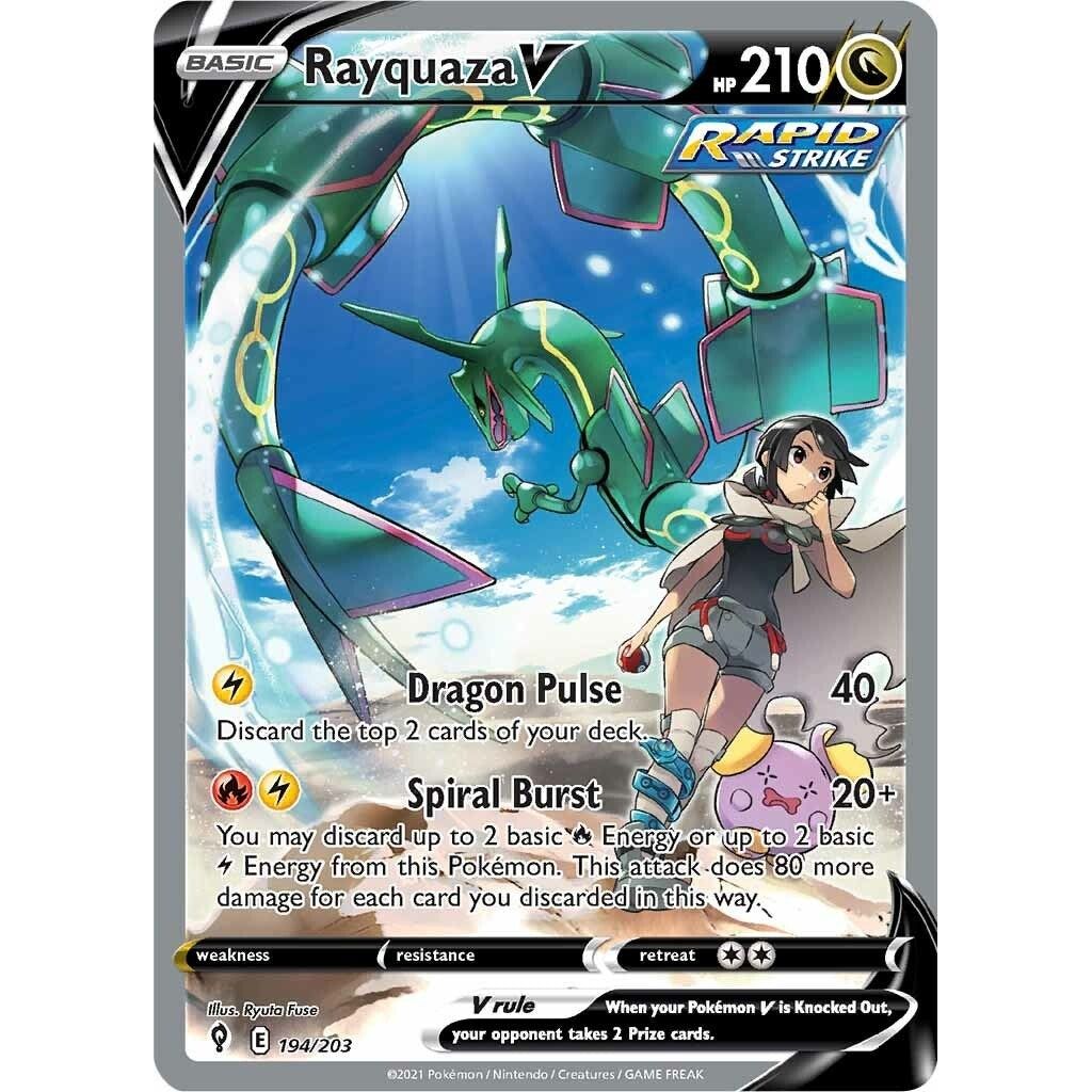 Image for Rayquaza V (Alternate Full Art) (194/203) (SWSH07) - Pokemon