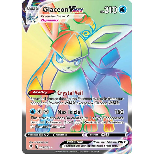 Image for Glaceon VMAX (Secret) (208/203) (SWSH07) - Pokemon