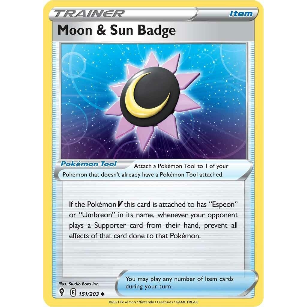 Image for Moon & Sun Badge (151/203) (SWSH07) - Pokemon