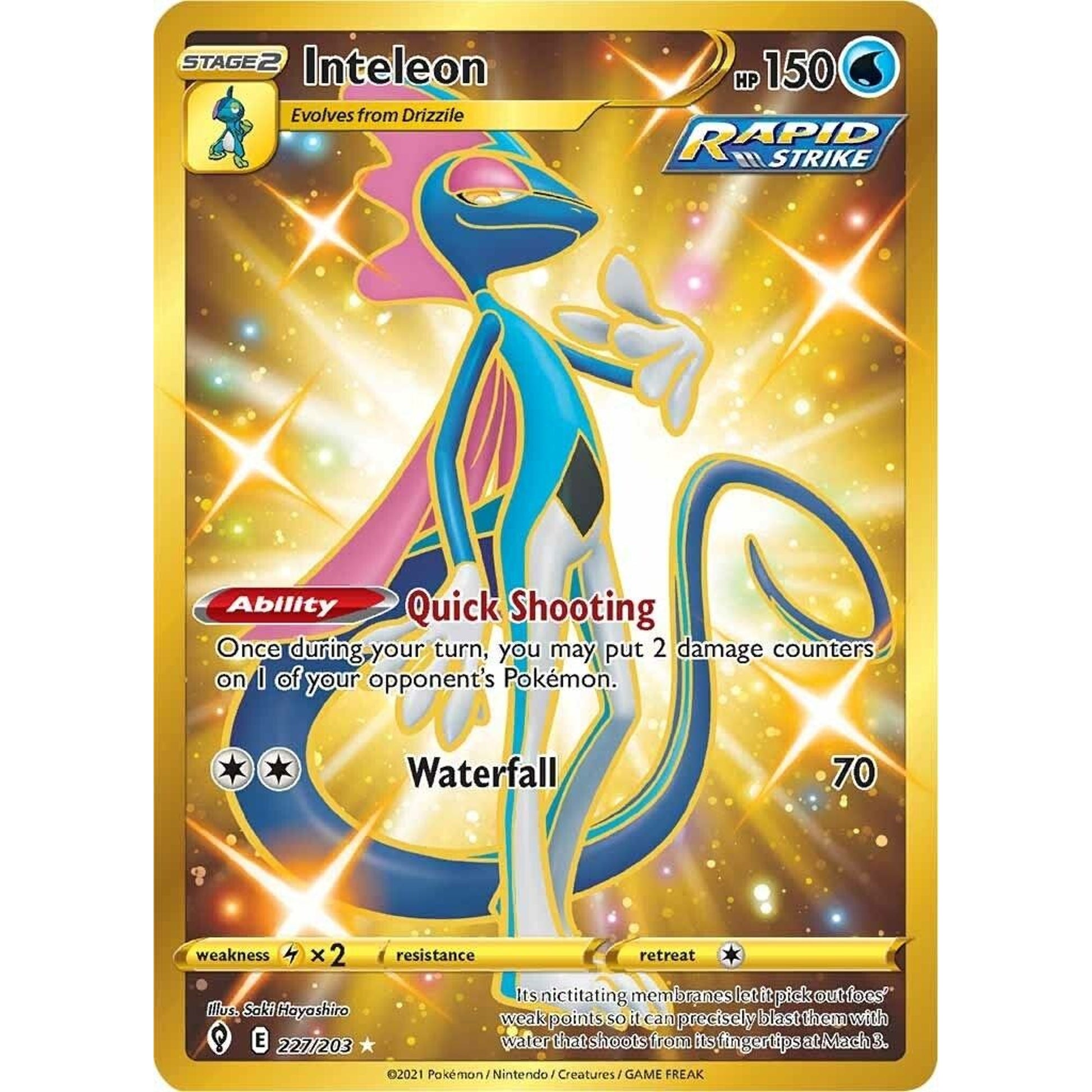 Image for Inteleon (Secret) (227/203) (SWSH07) - Pokemon