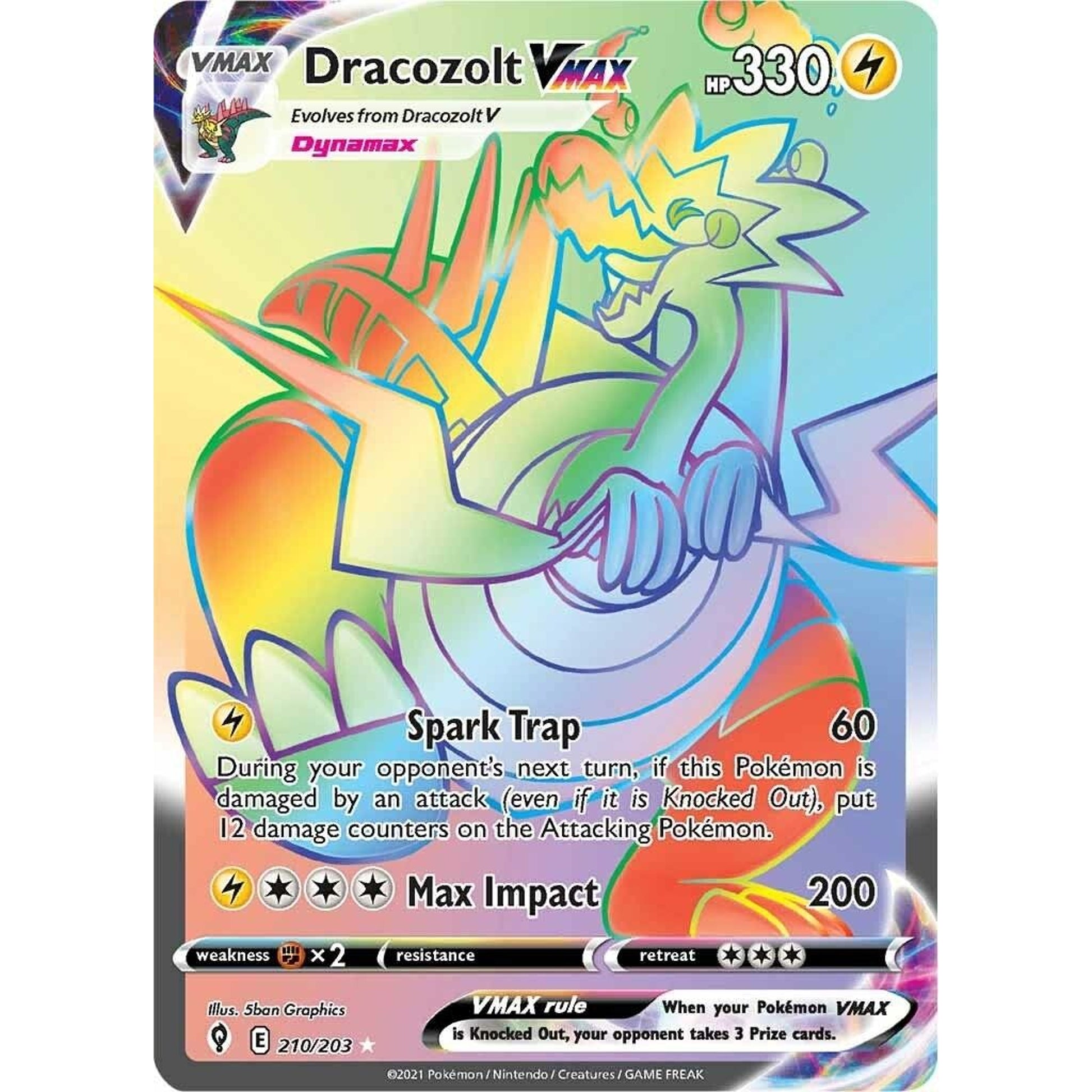 Image for Dracozolt VMAX (Secret) (210/203) (SWSH07) - Pokemon