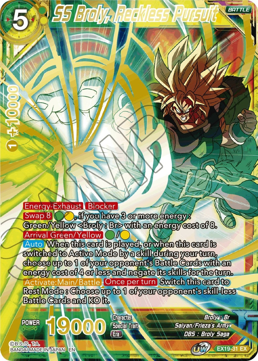Image for SS Broly, Reckless Pursuit (EX19-31) (DBS-BE19) - Dragon Ball Super: Masters