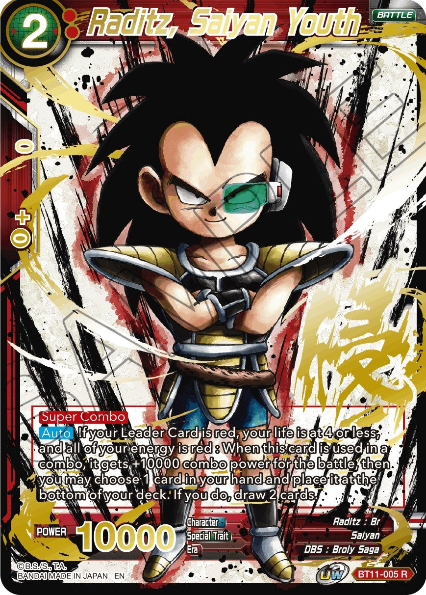 Image for Raditz, Saiyan Youth (Alternate Art) (BT11-005) (DBS-BE19) - Dragon Ball Super: Masters