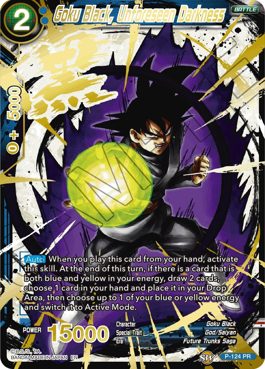 Image for Goku Black, Unforeseen Darkness (Alternate Art) (P-124) (DBS-BE19) - Dragon Ball Super: Masters