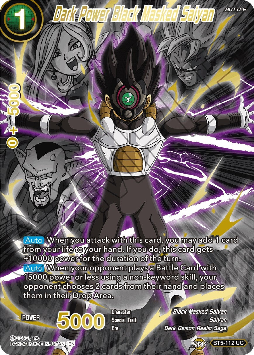 Image for Dark Power Black Masked Saiyan (Alternate Art) (BT5-112) (DBS-BE19) - Dragon Ball Super: Masters