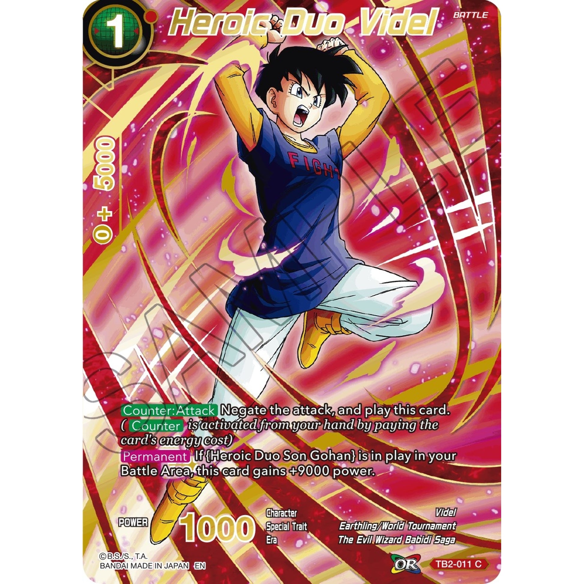 Image for Heroic Duo Videl (Alternate Art) (TB2-011) (DBS-BE19) - Dragon Ball Super: Masters