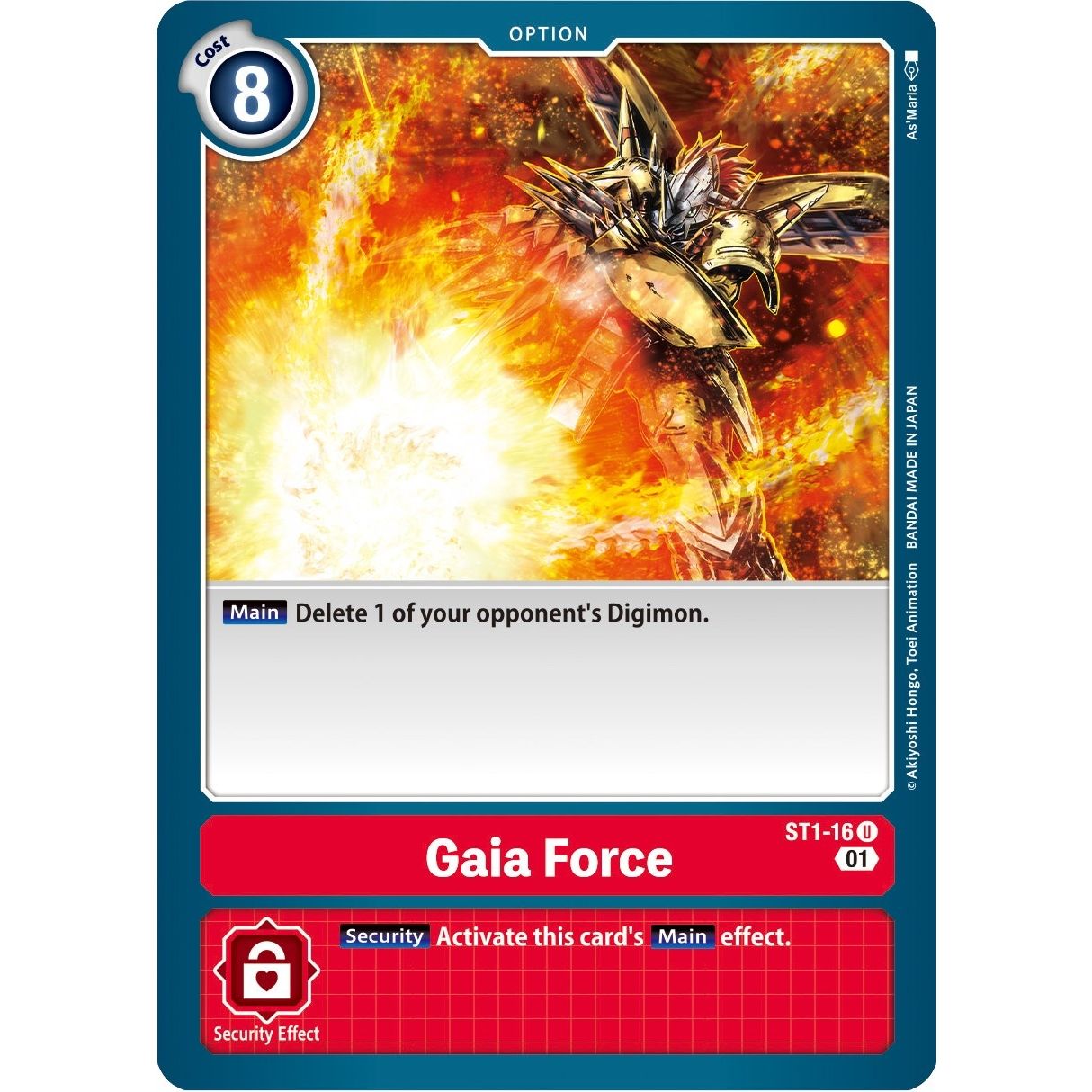 Image for Gaia Force - ST1-16 (Alternate Art) (ST1-16 U) (ST-7) - Digimon Card Game