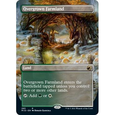 Image for Overgrown Farmland (Borderless) (283) (MID) - Magic: The Gathering