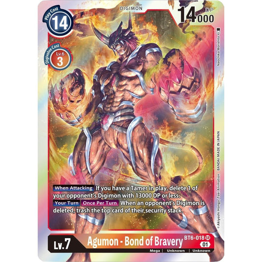 Image for Agumon - Bond of Bravery (BT6-018 SR) (BT06) - Digimon Card Game