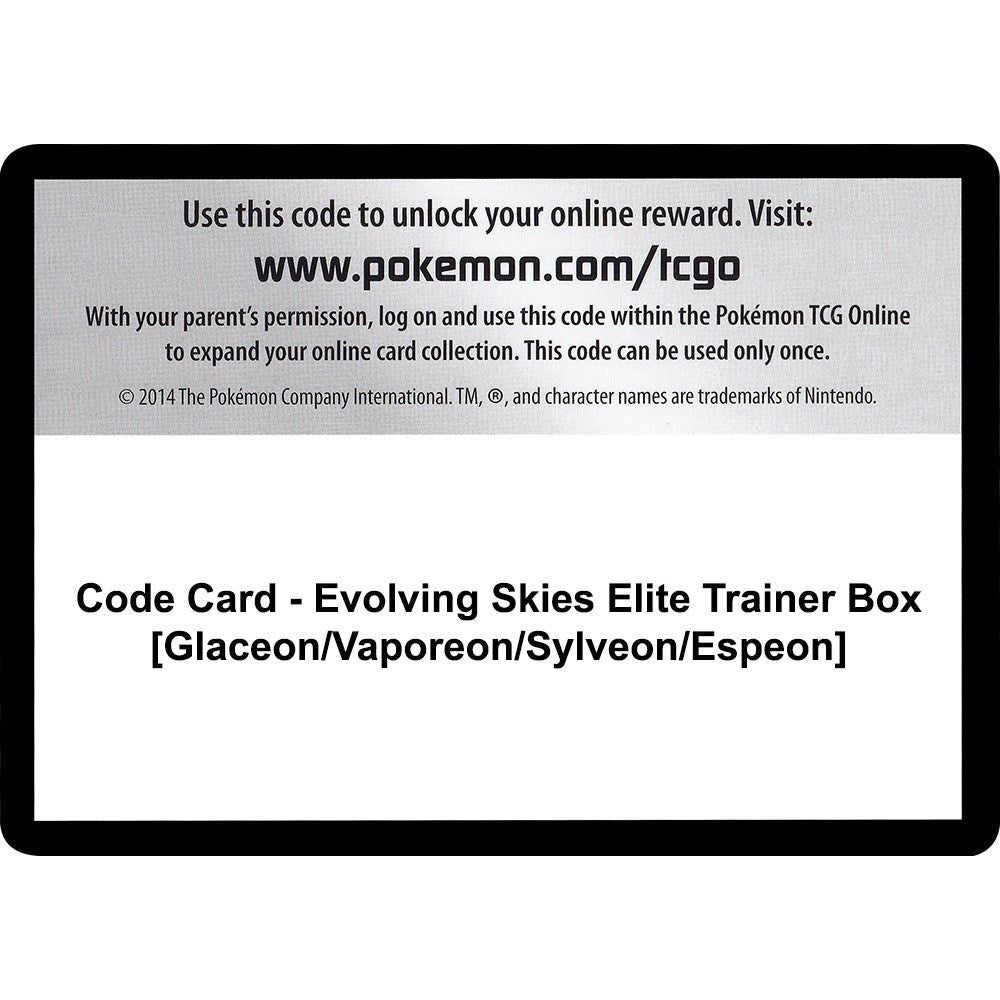 Image for Code Card - Evolving Skies Elite Trainer Box [Glaceon/Vaporeon/Sylveon/Espeon] (SWSH07) - Pokemon