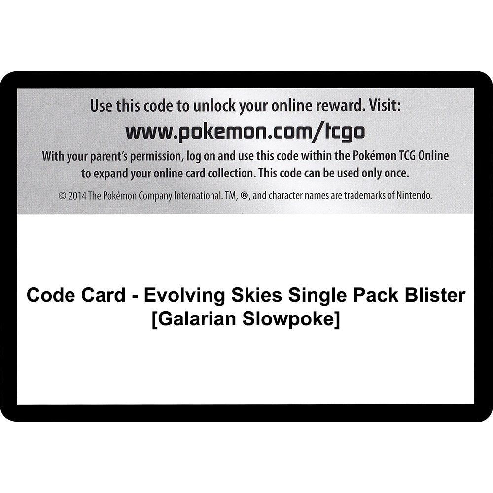 Image for Code Card - Evolving Skies Single Pack Blister [Galarian Slowpoke] (SWSH07) - Pokemon
