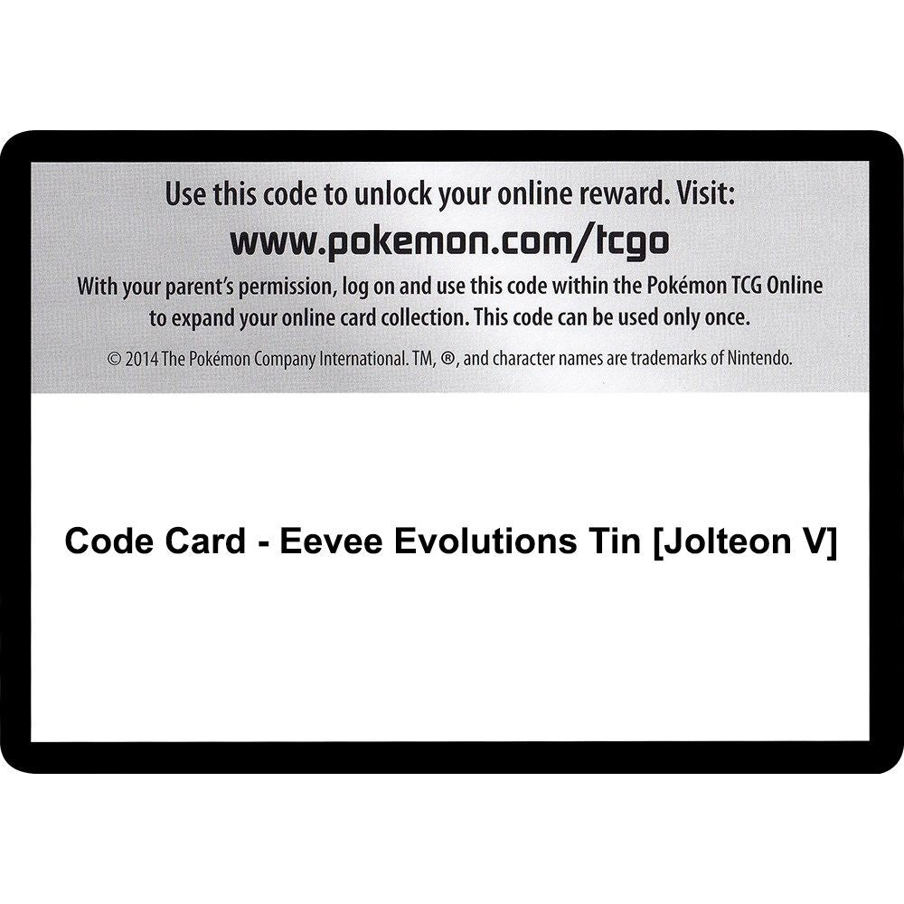 Image for Code Card - Eevee Evolutions Tin [Jolteon V] (MCAP) - Pokemon
