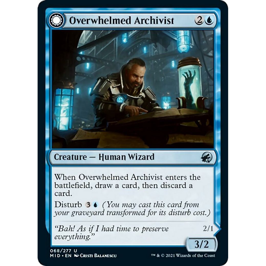 Image for Overwhelmed Archivist (68) (MID) - Magic: The Gathering