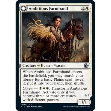 Image for Ambitious Farmhand (2) (MID) - Magic: The Gathering