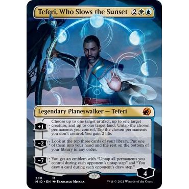Image for Teferi, Who Slows the Sunset (Borderless) (280) (MID) - Magic: The Gathering